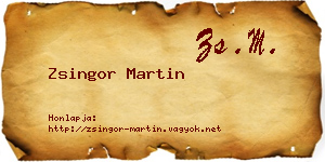 Zsingor Martin névjegykártya