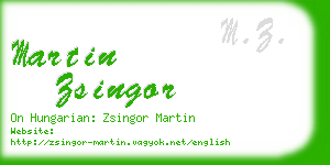 martin zsingor business card